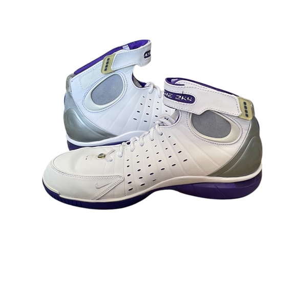 2009‎ NIKE AIR ZOOM HUARACHE 2K4 KOBE BRYANT WHITE PURPLE SILVER MEN\'S SIZE 10.5 main image 11